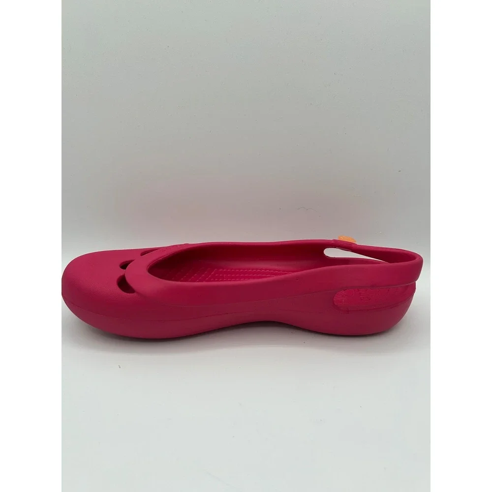 Crocs Shayna Women Sz 11 Pink Mary Jane Slingback Flat Shoes Comfort Clogs